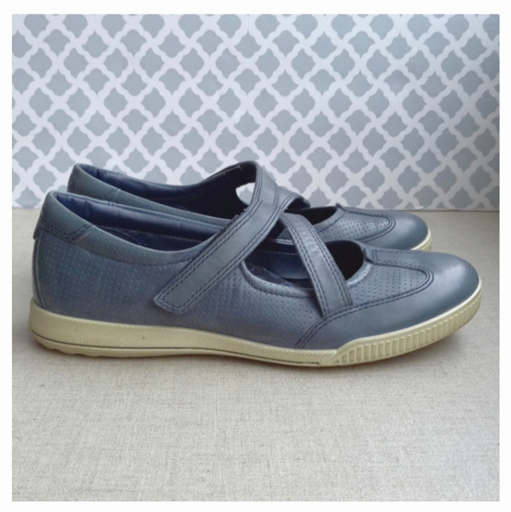 ECCO Women EU 36 Blue Leather Mary Jane's Shoes